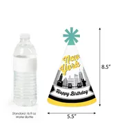 Nyc Cityscape - Cone Happy Birthday Party Hats Standard Size 8 Count