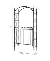 Outsunny 2.1M/7985 Metal Decorative Arch, Gate, Garden Arbor for Climbing Plant