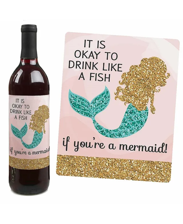 Big Dot Of Happiness Let's Go Fishing - Fish Party Decor - Wine Bottle  Label Stickers - 4 Ct