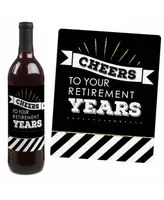 Big Dot of Happiness Happy Retirement - Retirement Party Decor - Wine Bottle Label Stickers - 4 Ct