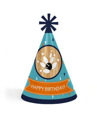 Strike Up the Fun - Bowling Cone Happy Birthday Party Hats 8 Ct (Standard Size)
