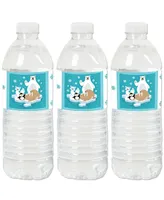 Arctic Polar Animals - Winter Party Water Bottle Sticker Labels - 20 Ct