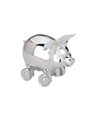 Reed & Barton Piggy with Wheels Silver-Plated Bank