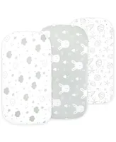 Bublo Baby Baby Baby Bassinet Sheet Set Girl, Pack, Universal Fitted for Oval, Hourglass & Rectangle Bassinet Mattress