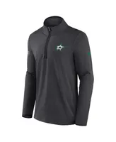 Men's Fanatics Heather Charcoal Dallas Stars Authentic Pro Rink Quarter-zip Jacket