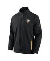 Men's Fanatics Black Pittsburgh Penguins Authentic Pro Rink Coaches Full-Zip Jacket