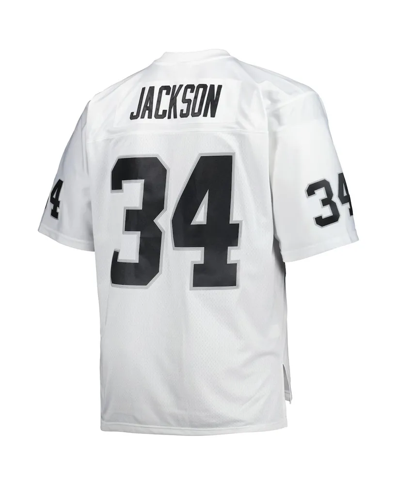 Men's Mitchell & Ness Bo Jackson White Las Vegas Raiders Big and Tall 1988 Retired Player Replica Jersey