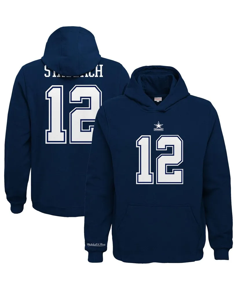 Big Boys Mitchell & Ness Navy Dallas Cowboys Retired Player Name and Number Pullover Hoodie