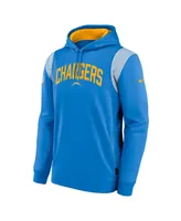 Men's Nike Powder Blue Los Angeles Chargers Sideline Athletic Stack Performance Pullover Hoodie