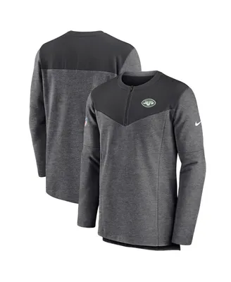 Men's Nike Charcoal New York Jets Sideline Lockup Performance Quarter-zip Jacket