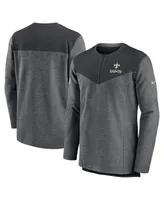 Men's Nike Charcoal New Orleans Saints Sideline Lockup Performance Quarter-zip Jacket