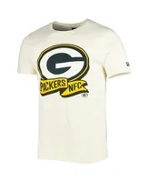 Men's New Era Cream Green Bay Packers Sideline Chrome T-shirt