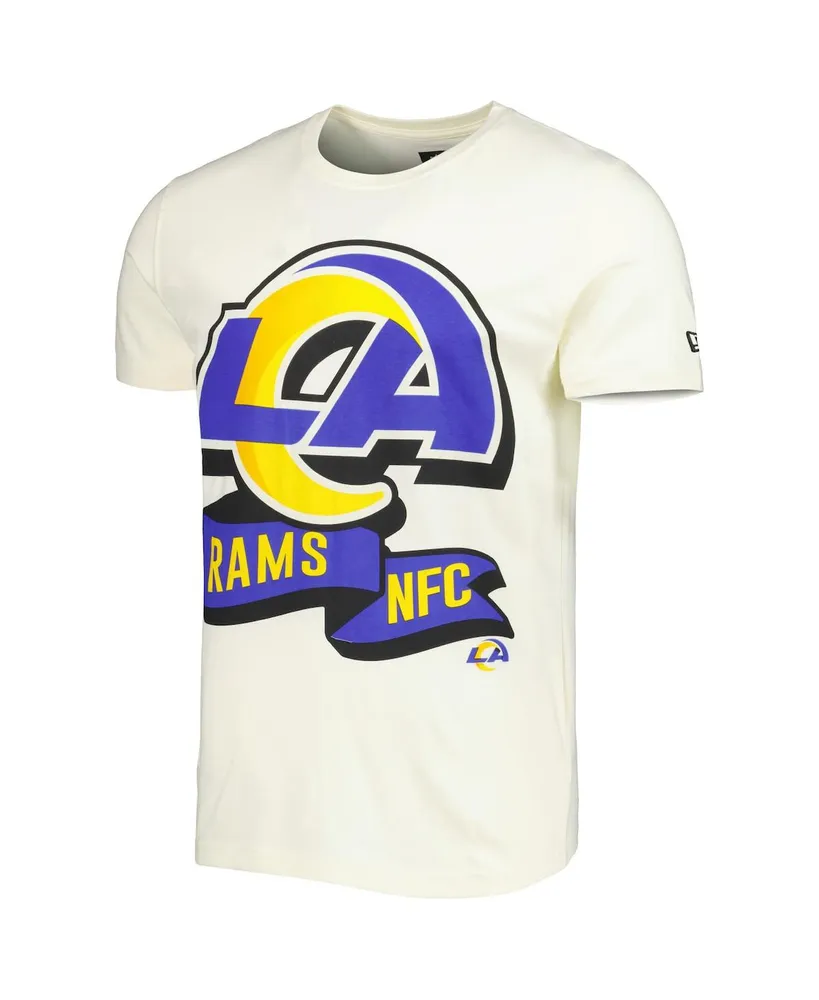 Men's New Era Cream Los Angeles Rams Sideline Chrome T-shirt