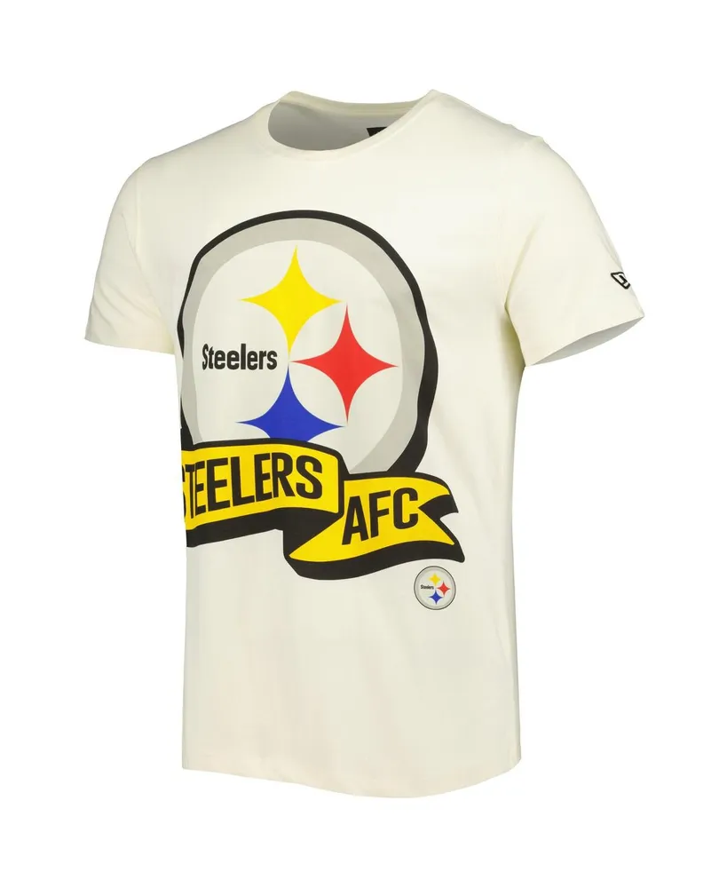 Men's New Era Cream Pittsburgh Steelers Sideline Chrome T-shirt