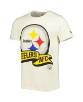 Men's New Era Cream Pittsburgh Steelers Sideline Chrome T-shirt