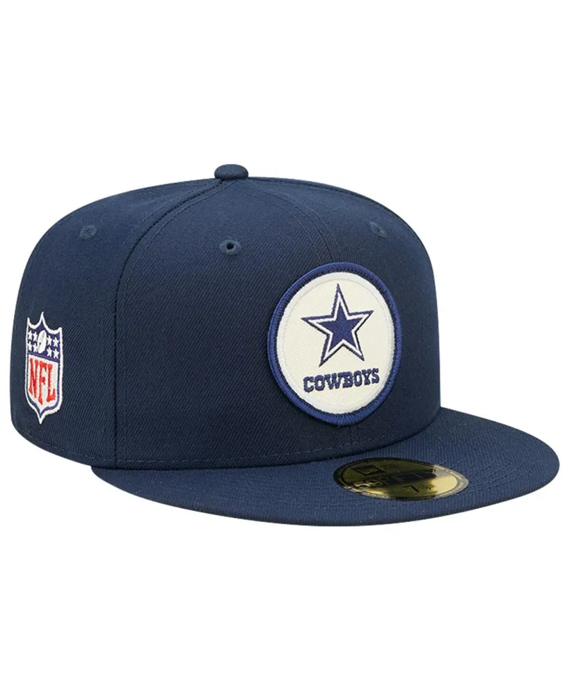 Dallas Cowboys New Era 2022 Sideline 59FIFTY Fitted Hat - Cream/Navy