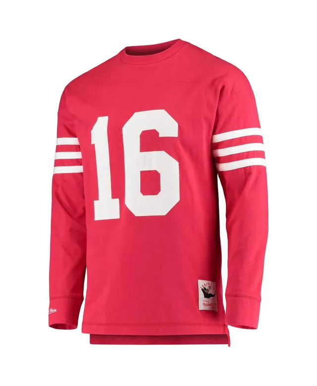 Men's Mitchell & Ness Jerry Rice Scarlet San Francisco 49ers Retired Player  Name & Number Acid Wash Top 