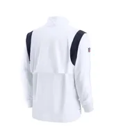 Men's Nike White New England Patriots Sideline Coach Chevron Lockup Quarter-zip Long Sleeve Top