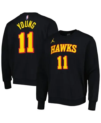 Men's Jordan Trae Young Black Atlanta Hawks Statement Name and Number Pullover Sweatshirt
