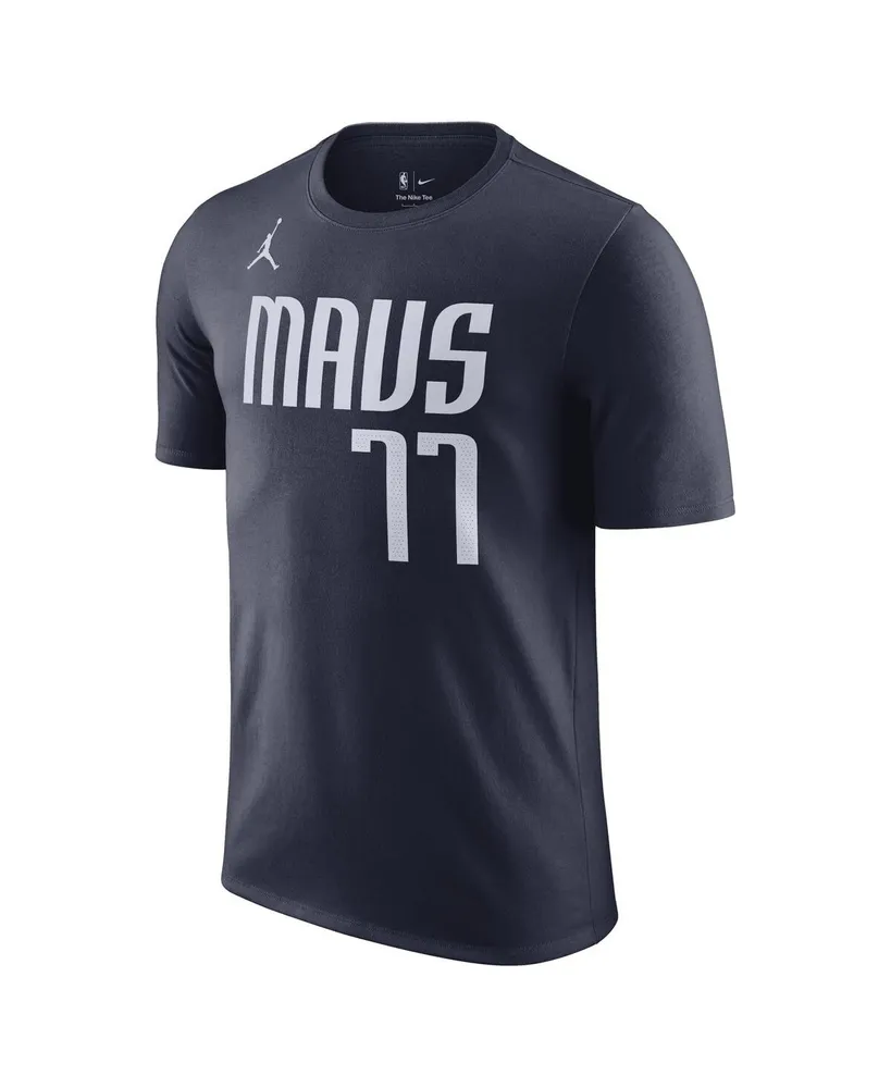 Men's Jordan Luka Doncic Navy Dallas Mavericks 2022/23 Statement Edition Name and Number T-shirt