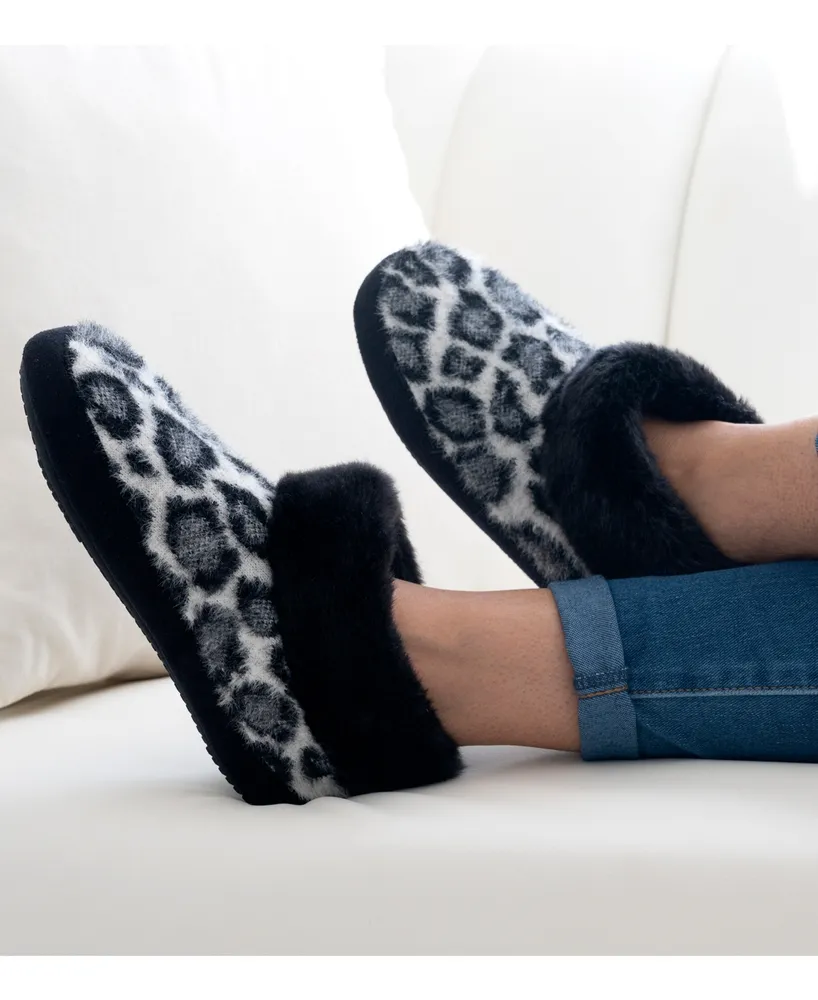 Isotoner Signature Women's Memory Foam Cheetah Comfort Boot Slippers