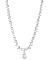 Cubic Zirconia Fancy 18" Collar Necklace in Sterling Silver