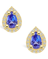 Macy's Tanzanite (/ Ct. t.w.) and Diamond (1/ Halo Stud Earrings