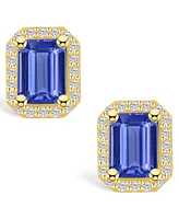 Macy's Tanzanite (3-1/5 Ct. t.w.) and Diamond (3/8 Halo Stud Earrings