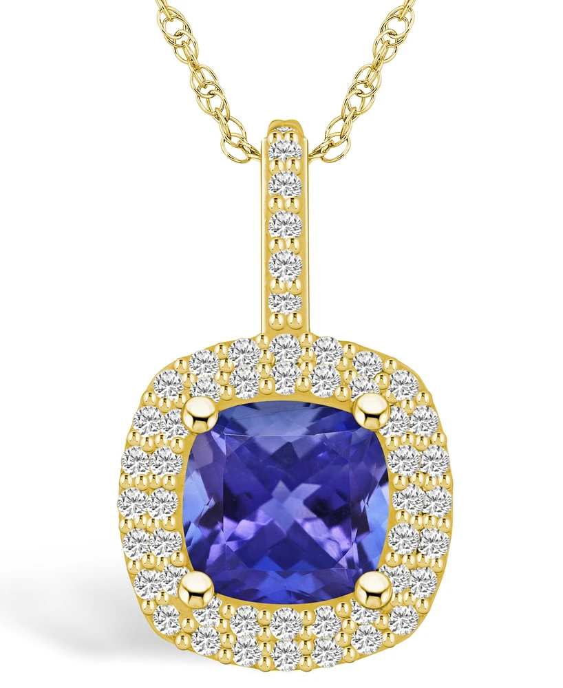 Macy's Tanzanite (2-1/ Ct. t.w.) and Diamond (1/2 Halo Pendant Necklace