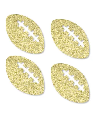 Big Dot of Happiness Gold Glitter Football - No-Mess Real Gold Glitter Cut-Outs Confetti - 24 Ct