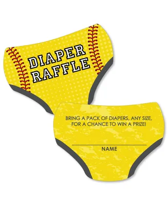Big Dot of Happiness Grand Slam - Softball Ticket Baby Shower Activities Diaper Raffle Game 24 Ct