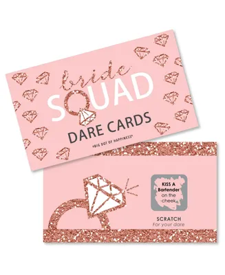 Bride Squad - Rose Gold Party Game Scratch Off Dare Cards - 22 Ct