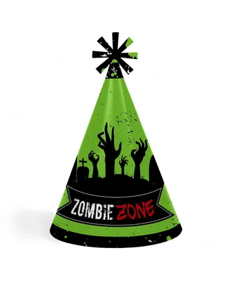 Zombie Zone - Cone Happy Birthday Zombie Crawl Party Hats - 8 Ct (Standard Size)