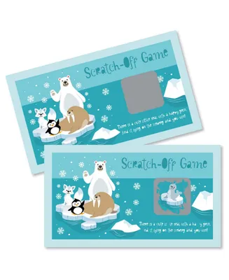 Arctic Polar Animals - Winter Party Game Scratch Off Cards - 22 Ct