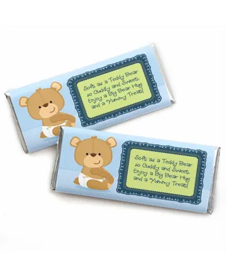 Boy Baby Teddy Bear - Candy Bar Wrappers Baby Shower Favors - Set of 24