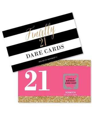 Finally 21 Girl - 21st Birthday - Party Game Scratch Off Dare Cards - 22 Ct