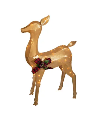 Good Tidings Shiny Gold Doe Deer Christmas Decoration Statue, 39"