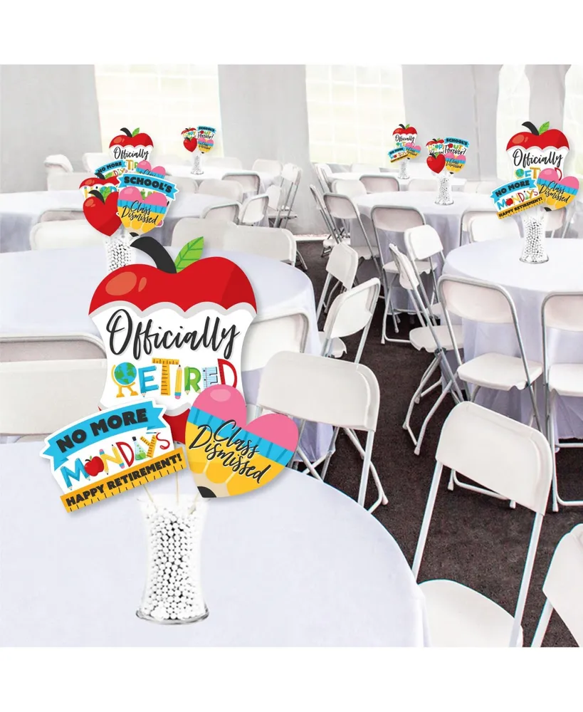 Teacher Retirement Party Centerpiece Sticks - Showstopper Table Toppers - 35 Pc