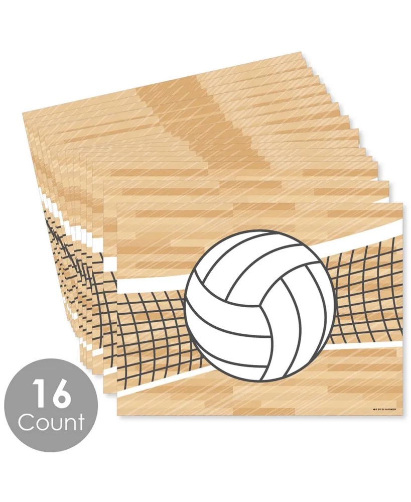 Bump, Set, Spike - Volleyball - Party Table Decorations - Party Placemats 16 Ct