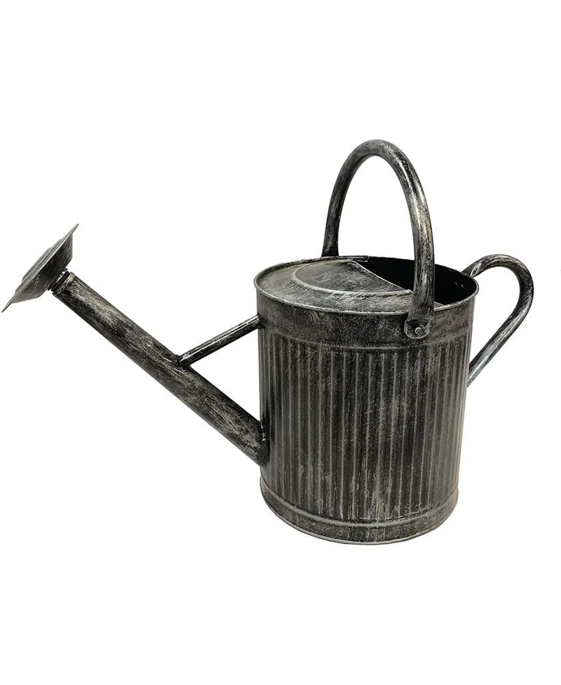 Gardener's Select Gardener Select Vertical Lines Metal Watering Can Black Wash 2.5 Gal