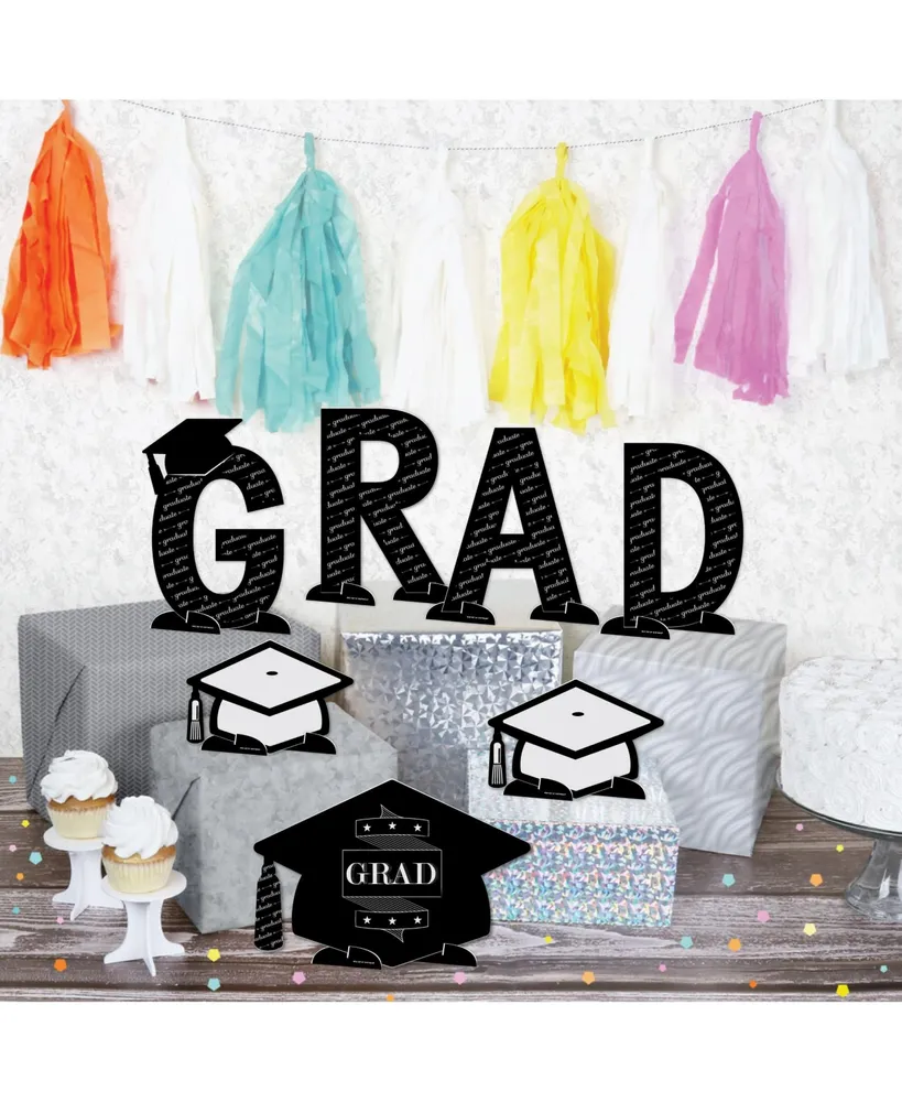 Graduation Cheers - Grad Party Centerpiece Table Decor - Tabletop Standups 7 Pc