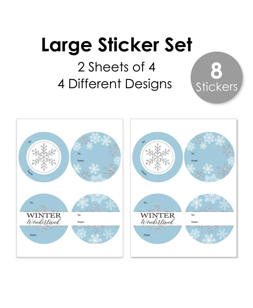 Winter Wonderland Holiday & Wedding To and From Gift Tags Large Stickers 8 Ct