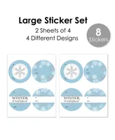 Winter Wonderland Holiday & Wedding To and From Gift Tags Large Stickers 8 Ct
