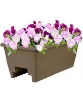 Hc Companies SPX24DBE21 Plastic Deck Rail Planter Box Chocolate - 24in