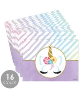 Rainbow Unicorn - Party Table Decorations Magical Unicorn Party Placemats 16 Ct