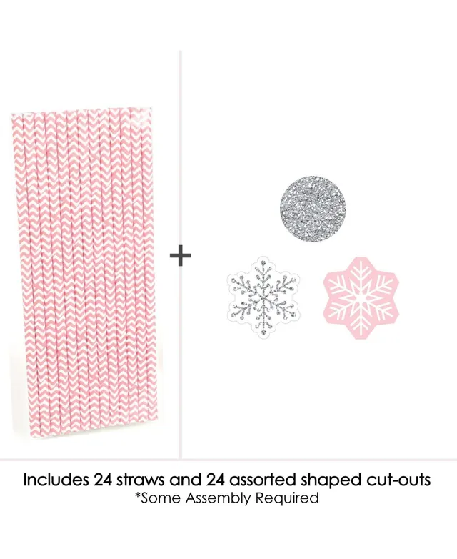 Big Dot of Happiness Arctic Polar Animals - Paper Straw Decor - Winter Baby  Shower or Birthday Party Striped Decorative Straws - Set of 24