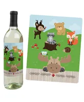 Woodland Creatures - Party Decor - Wine Bottle Label Stickers - 4 Ct - Assorted Pre