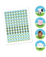 Farm Animals - Party Round Candy Sticker Favors (1 sheet of 108)