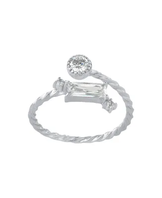Giani Bernini Geometric Cubic Zirconia (2.04 ct. t. w.) Bypass Ring in Sterling Silver