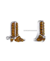 Giani Bernini Crystal (0.24 ct.t.w) Pave Cowboy Boots Stud Earrings in Sterling Silver